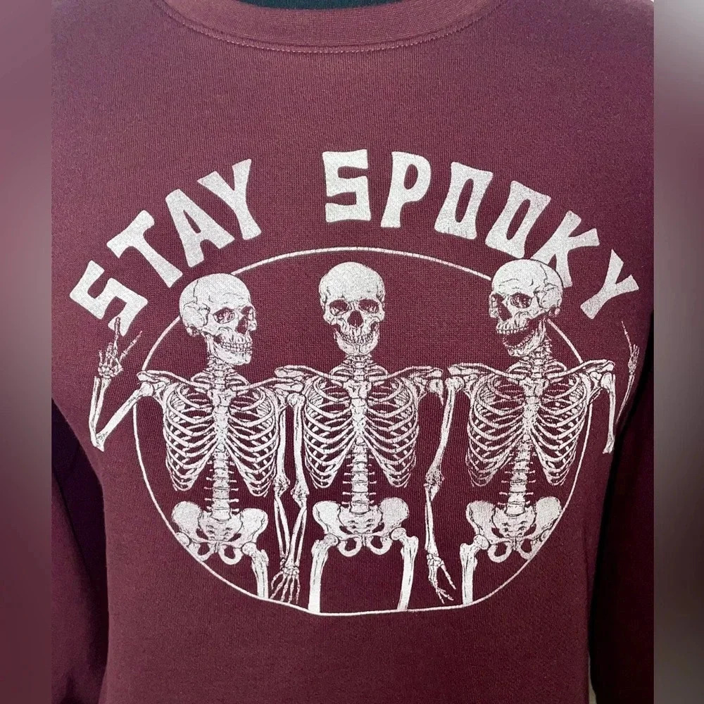 LANE BRYANT “Stay Spooky” Crewneck Sweater - Size 18/20 Maroon - Picture 8 of 10